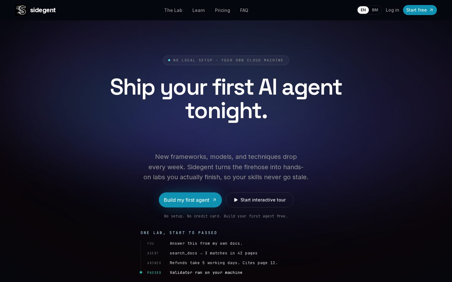 Sidegent Homepage