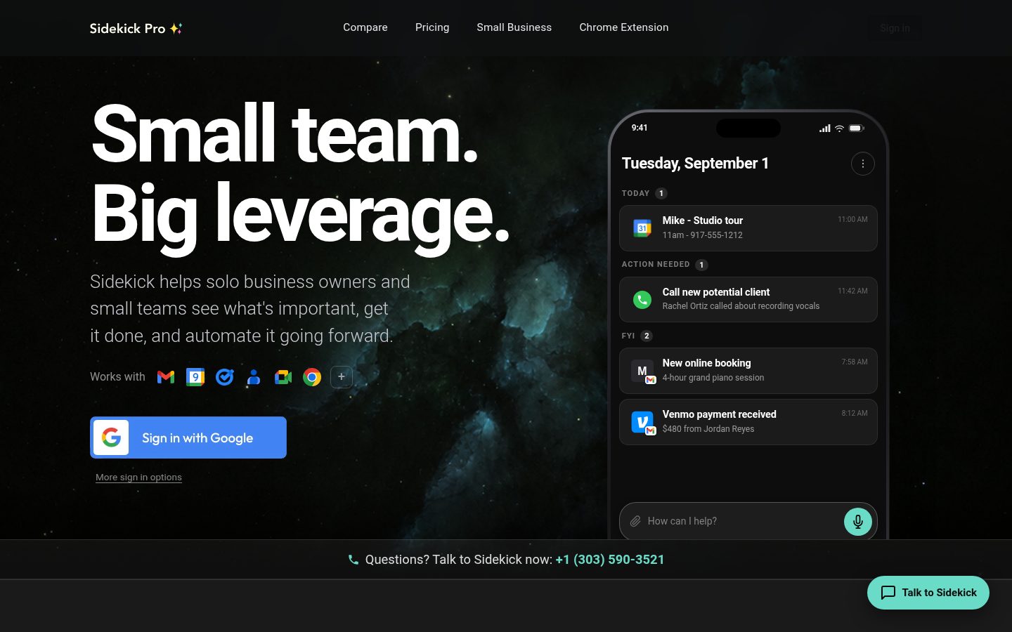 Sidekick Pro Homepage
