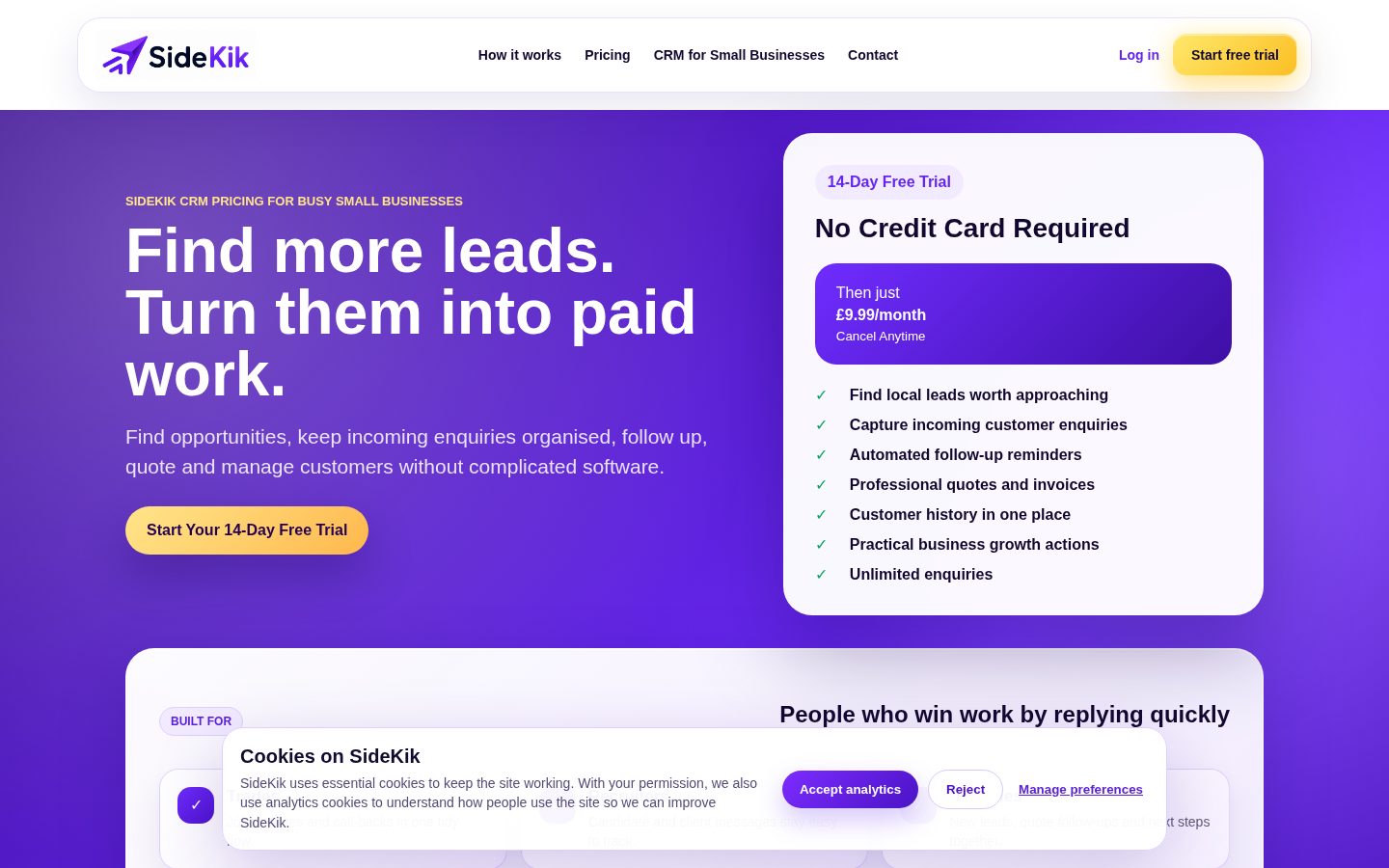 SideKik Pricing