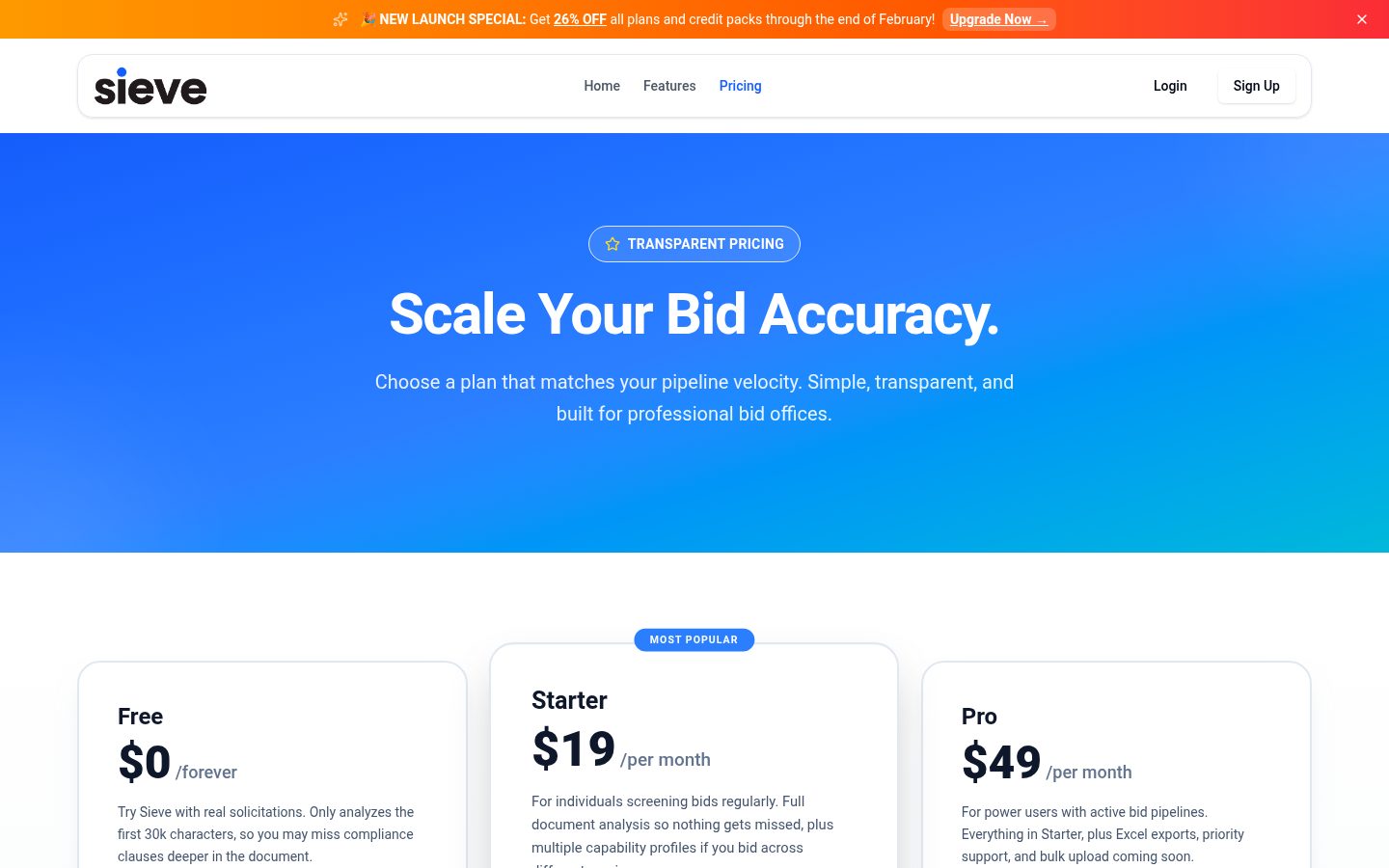 Sieve Pricing