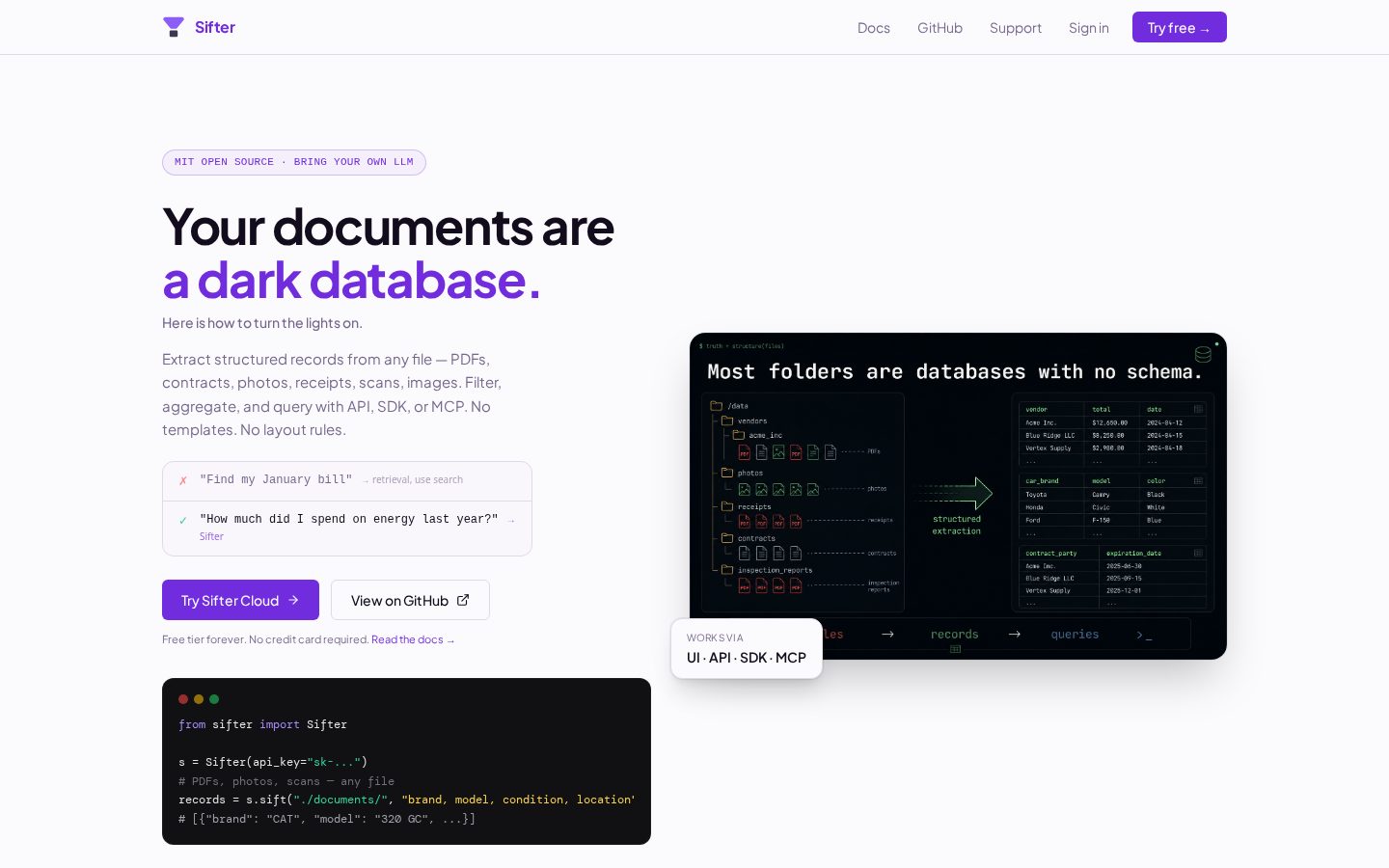 Sifter Homepage