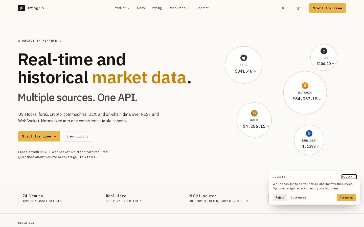 SiftingIO Homepage
