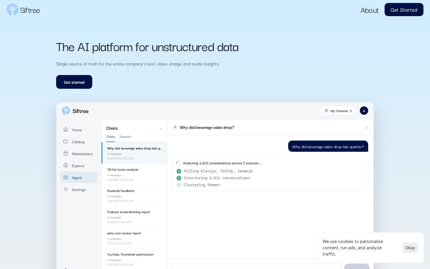 Siftree Homepage