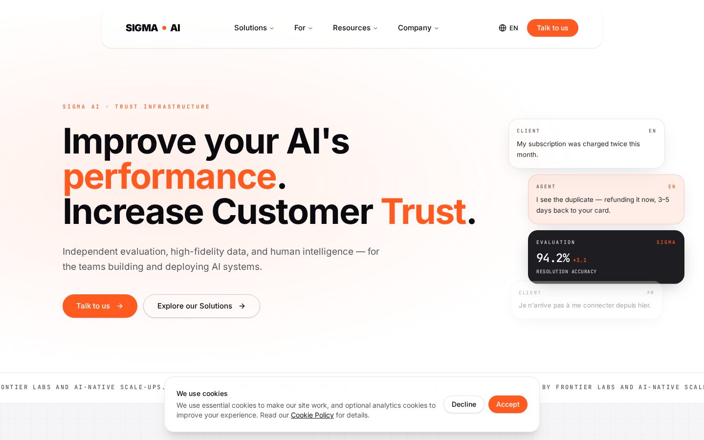 Sigma AI Homepage