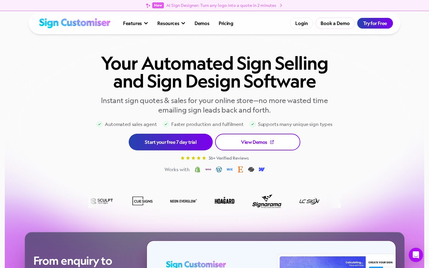 Sign Customiser Homepage