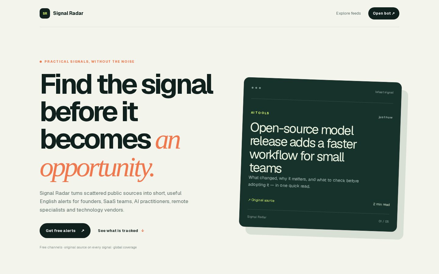Signal Radar Homepage