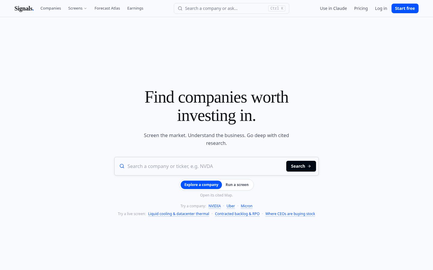 Signals.ai Homepage