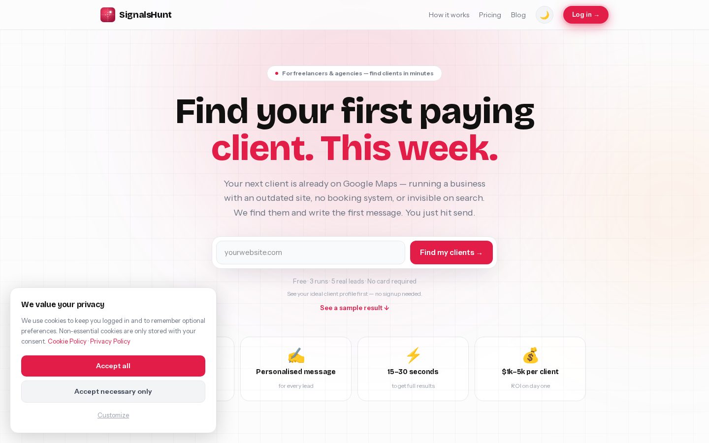 SignalsHunt Homepage