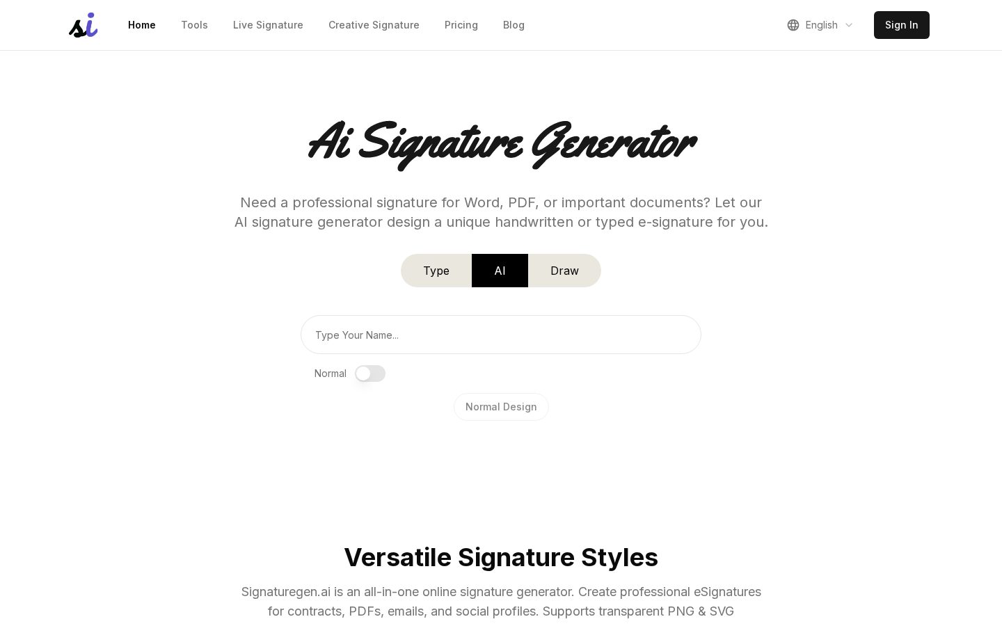 Signaturegen Homepage