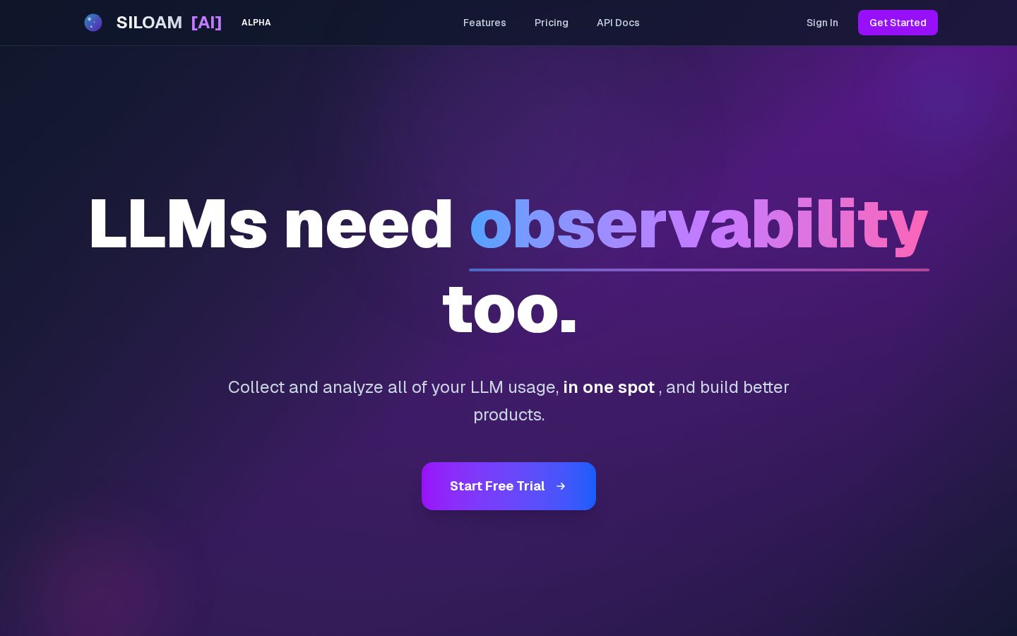 Siloam AI (alpha) Homepage