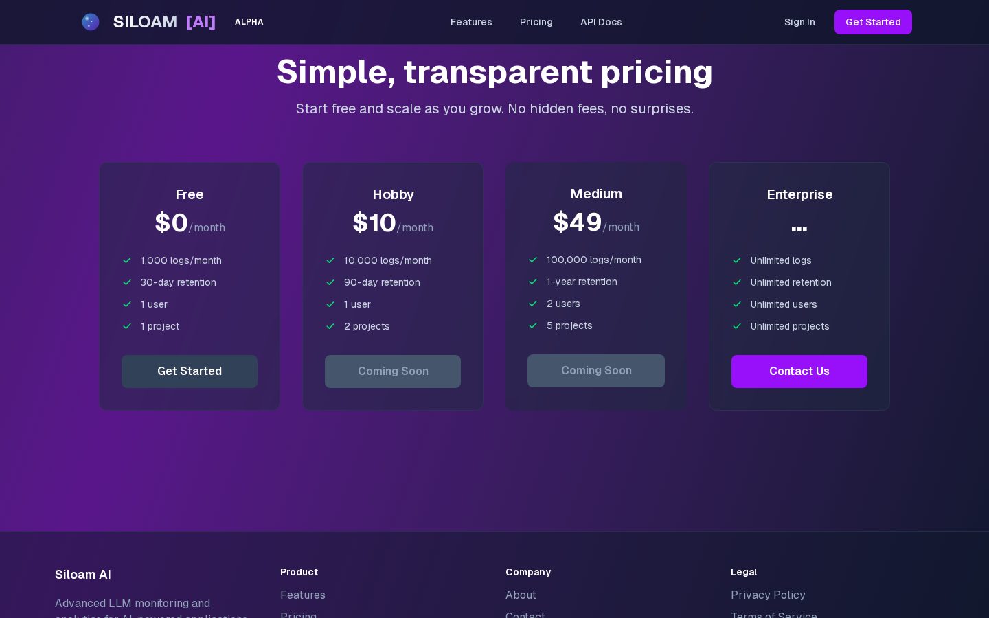 Siloam AI (alpha) Pricing