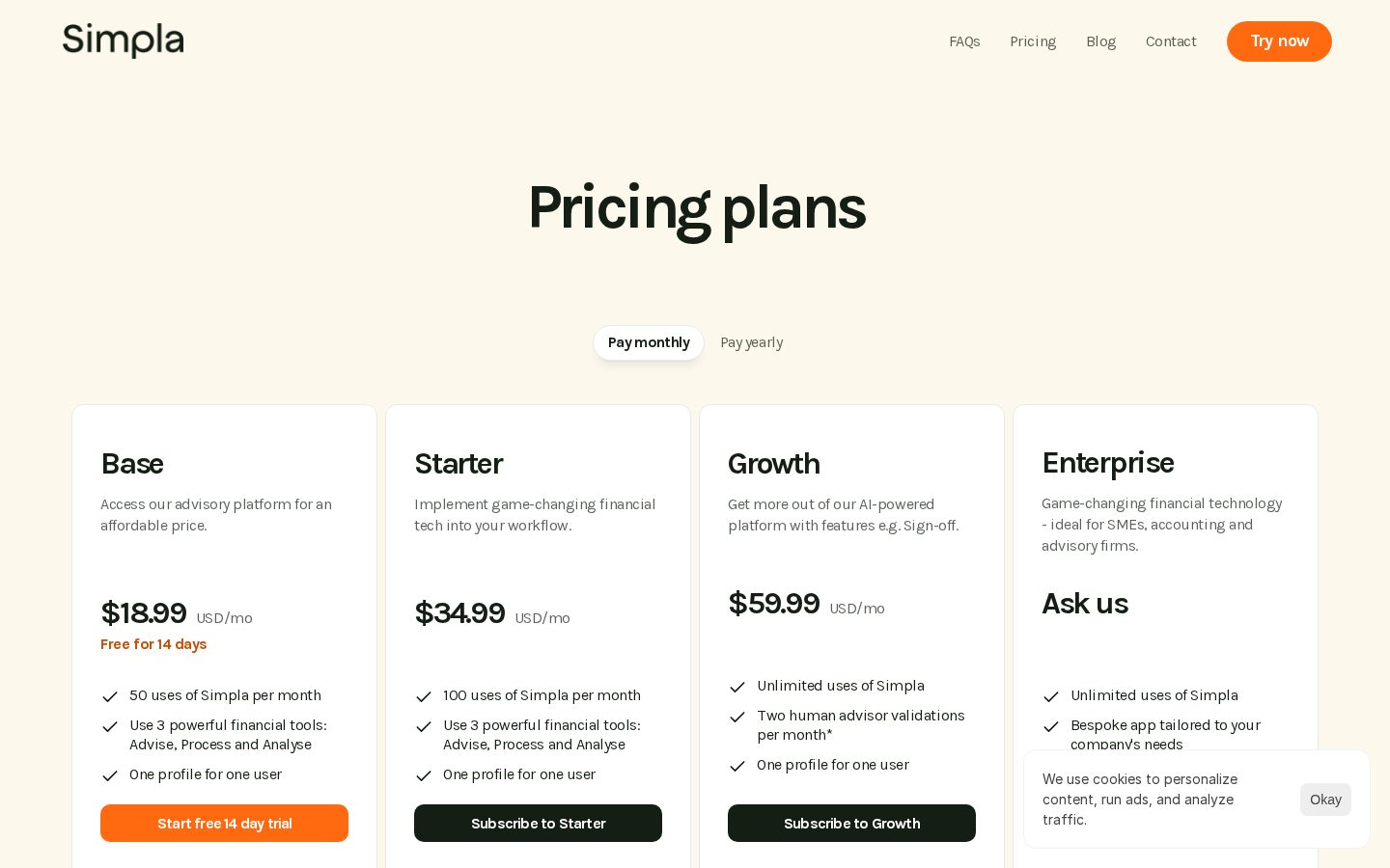 Simpla.ai Pricing