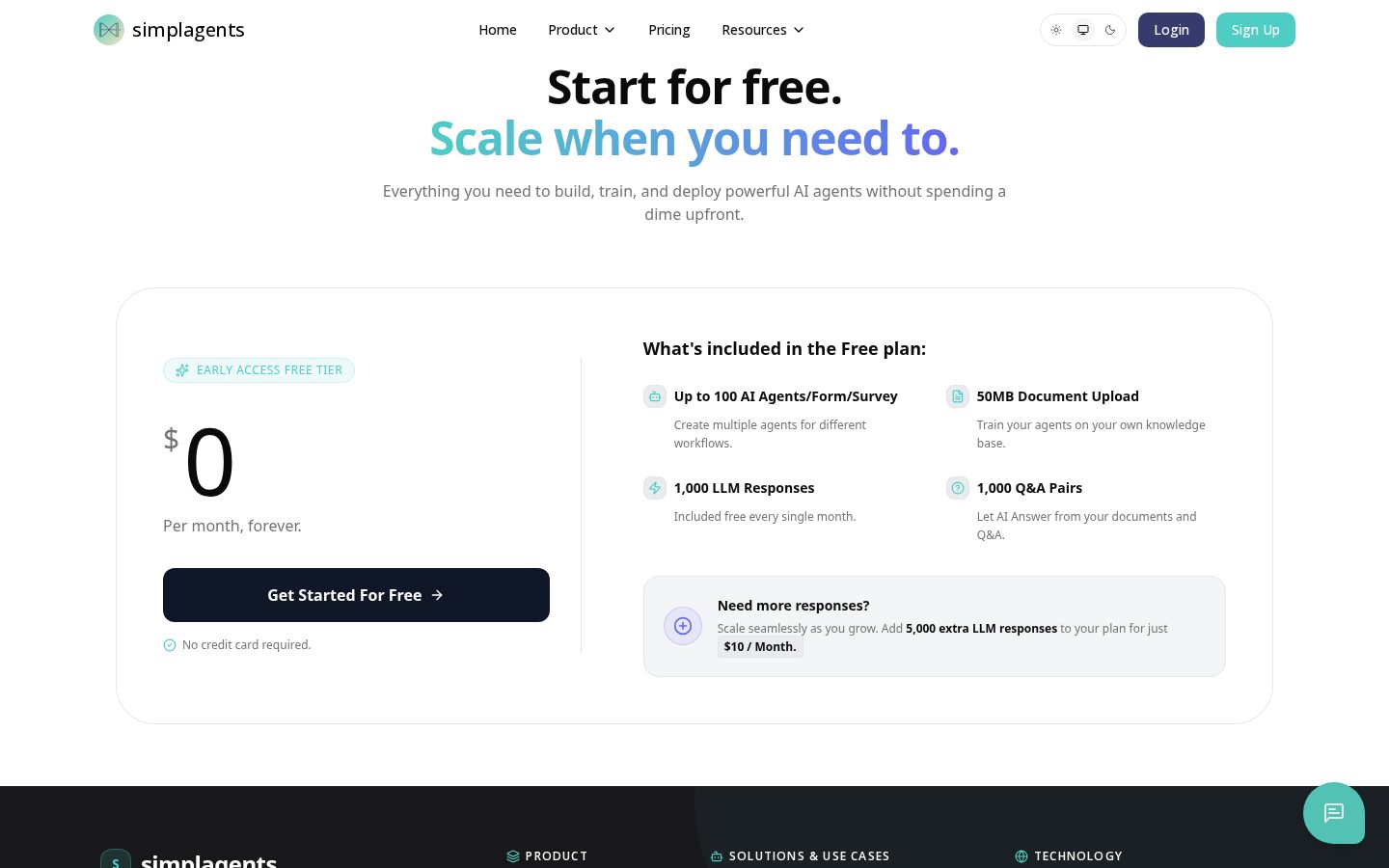 Simplagents Pricing