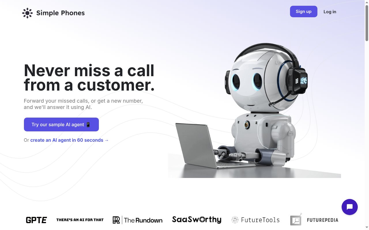 Simple Phones homepage