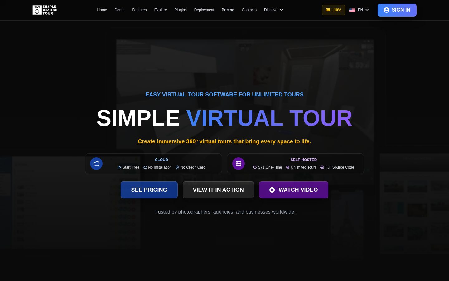Simple Virtual Tour Homepage