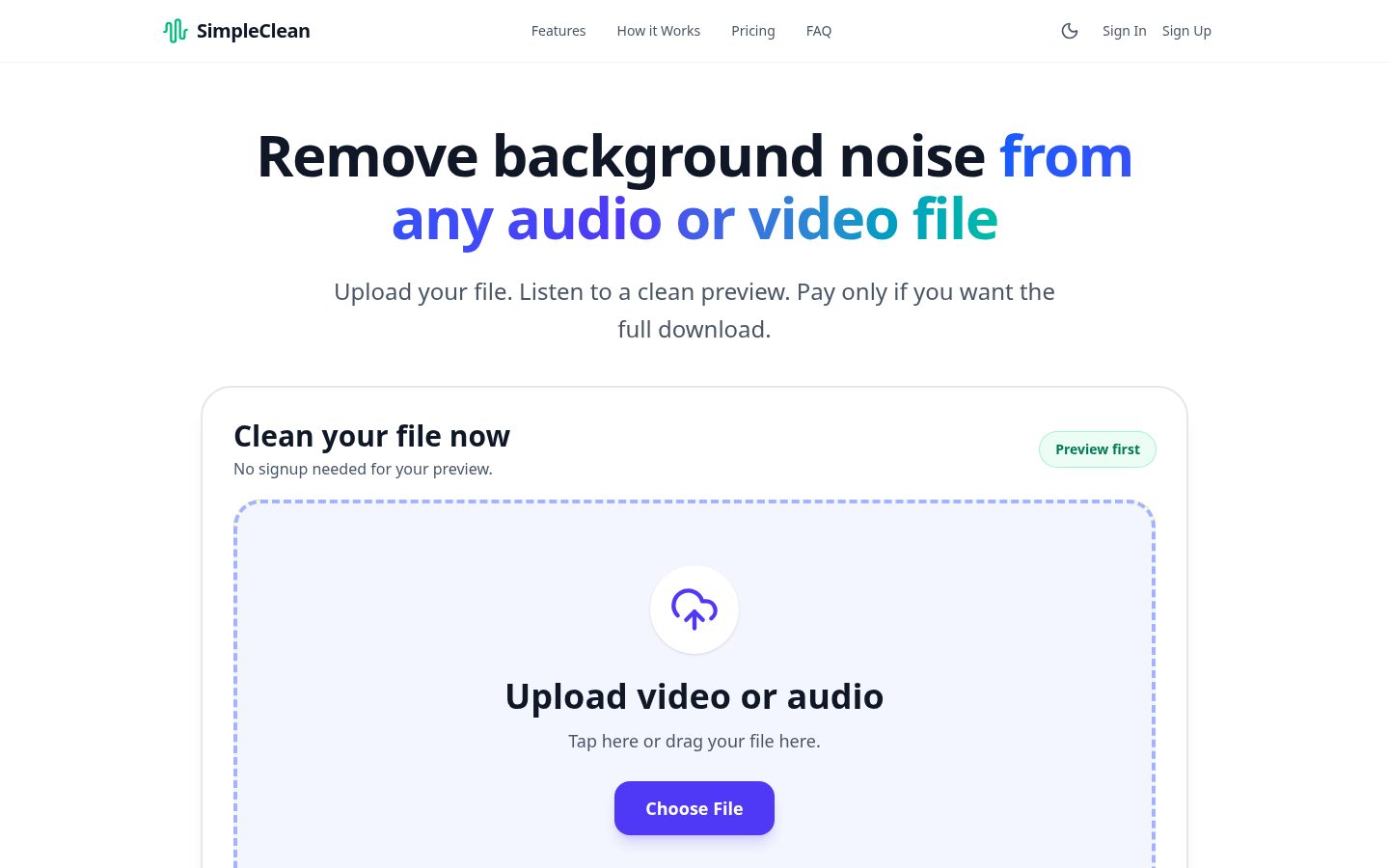 SimpleClean Homepage