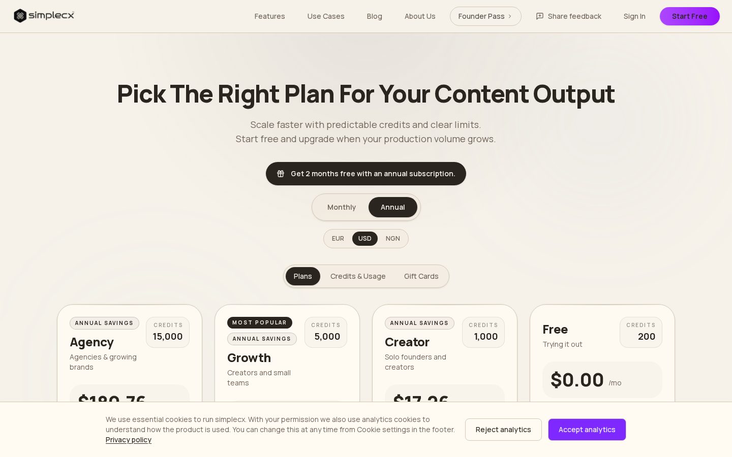 simplecx (built by Retink) Pricing
