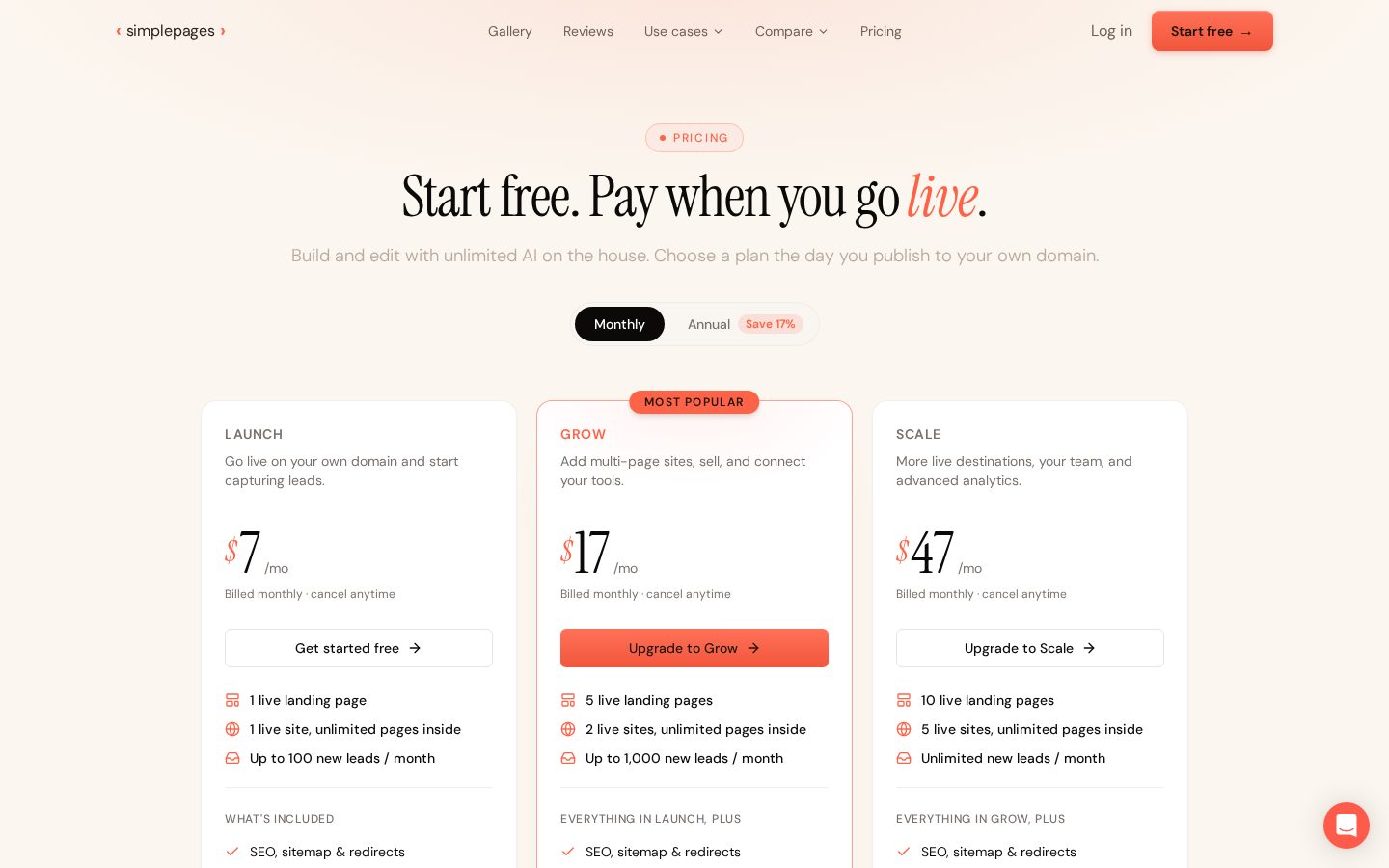 SimplePages Pricing