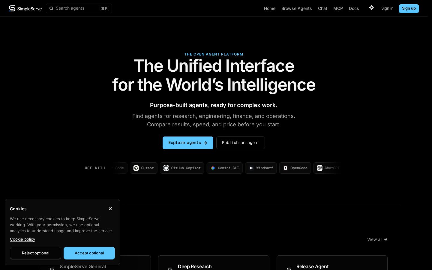 SimpleServe Homepage