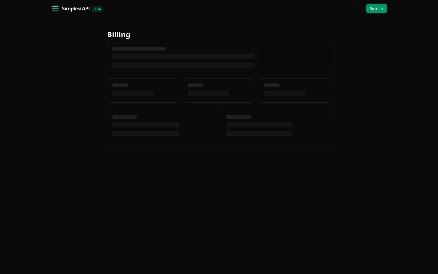 SimplestAPI Pricing