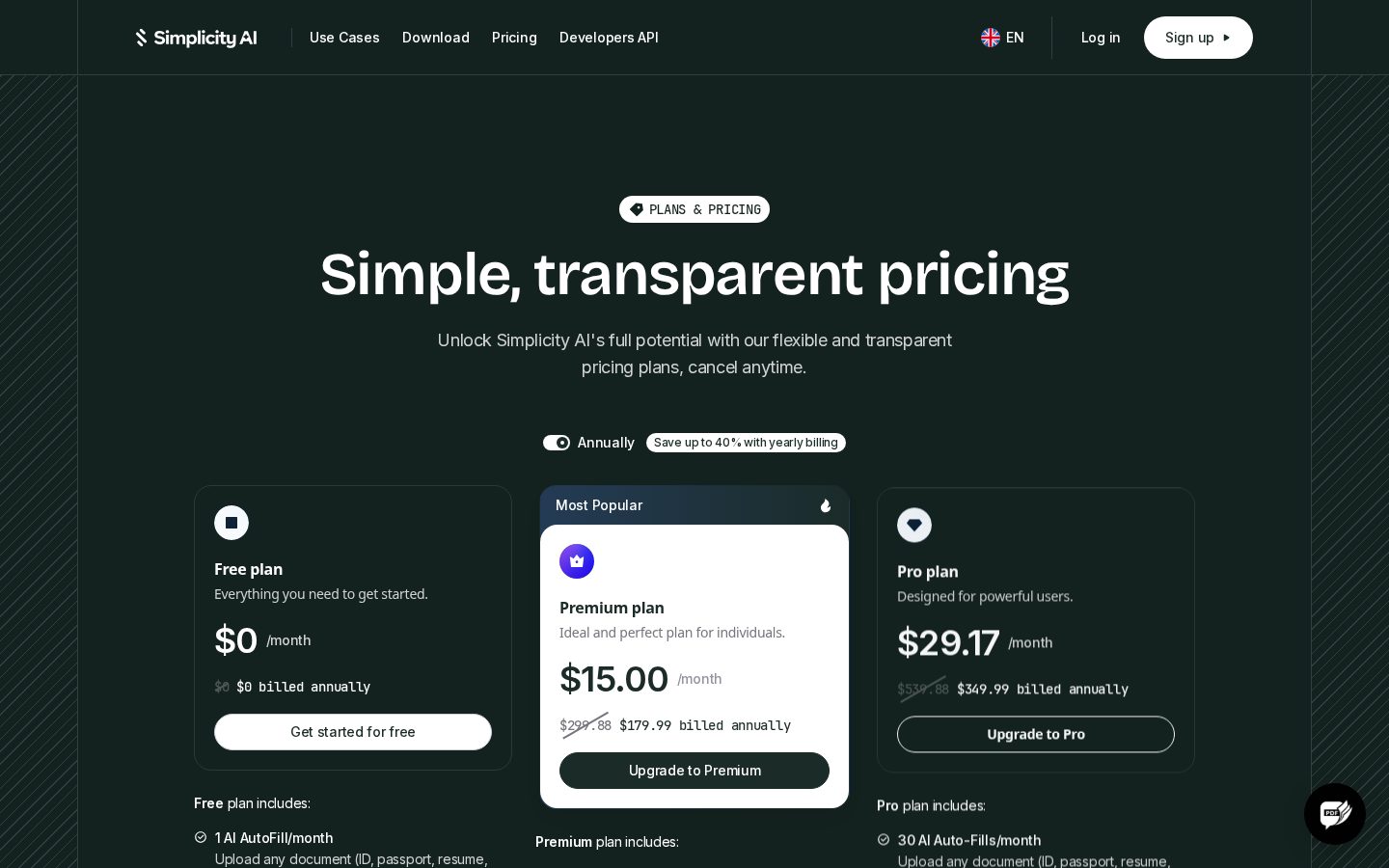 Simplicity AI Pricing