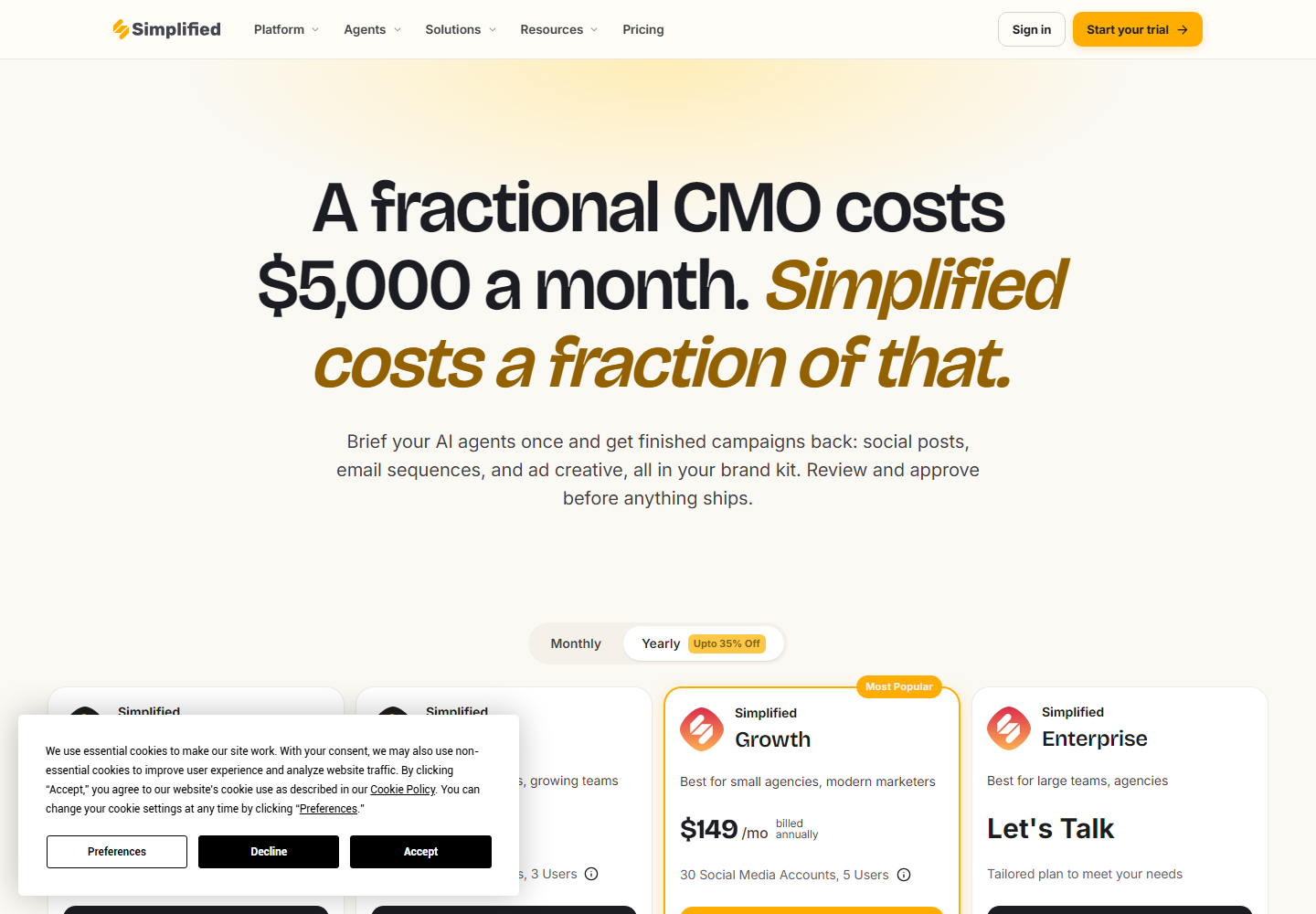 Simplified pricing