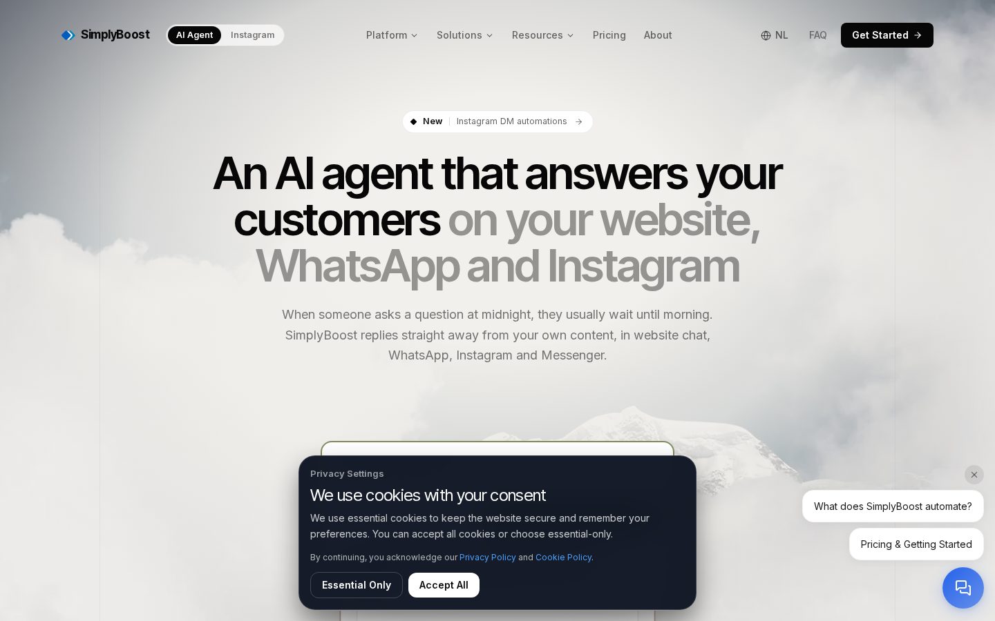 SimplyBoost Homepage