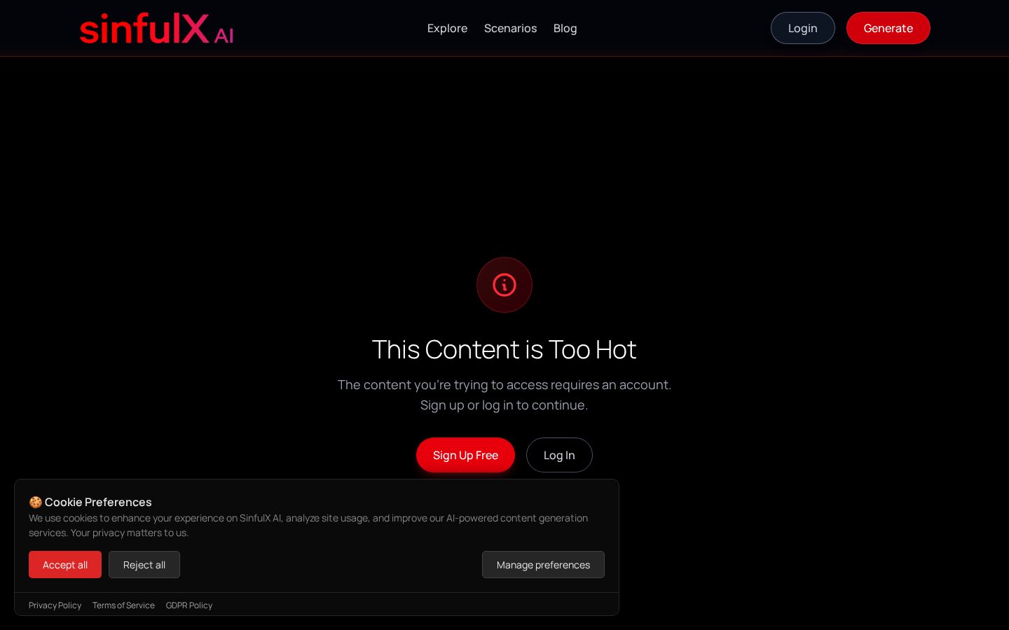SinfulX AI Pricing
