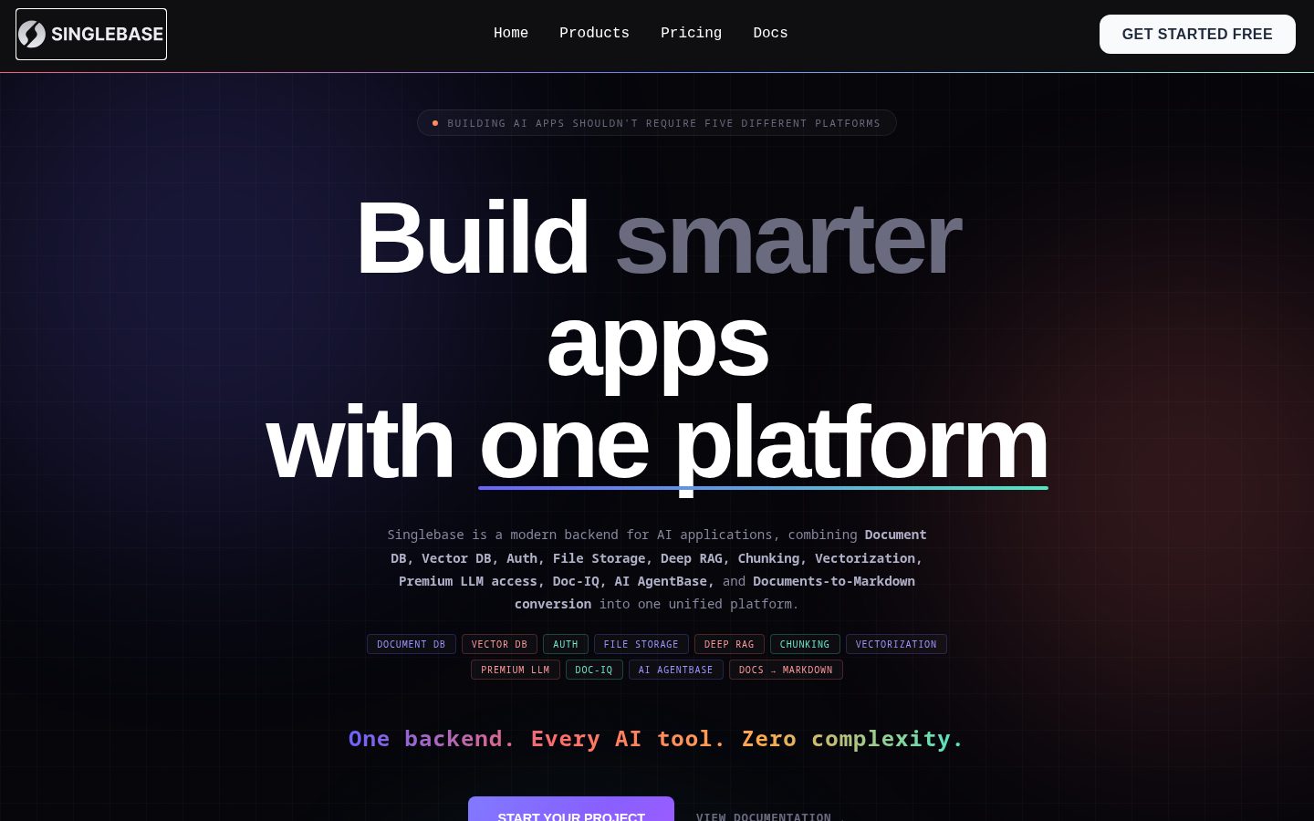 Singlebase Homepage