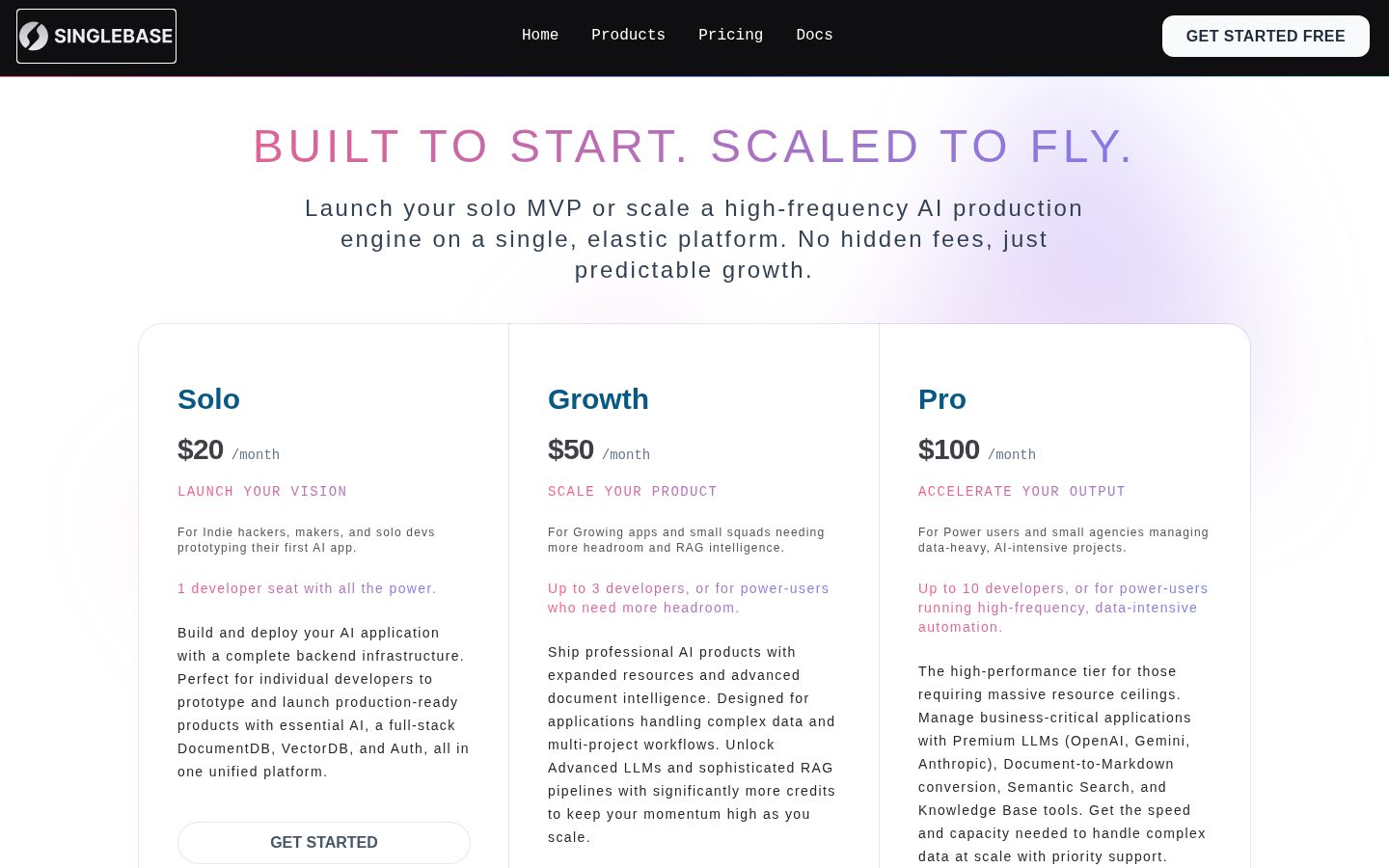 Singlebase Pricing
