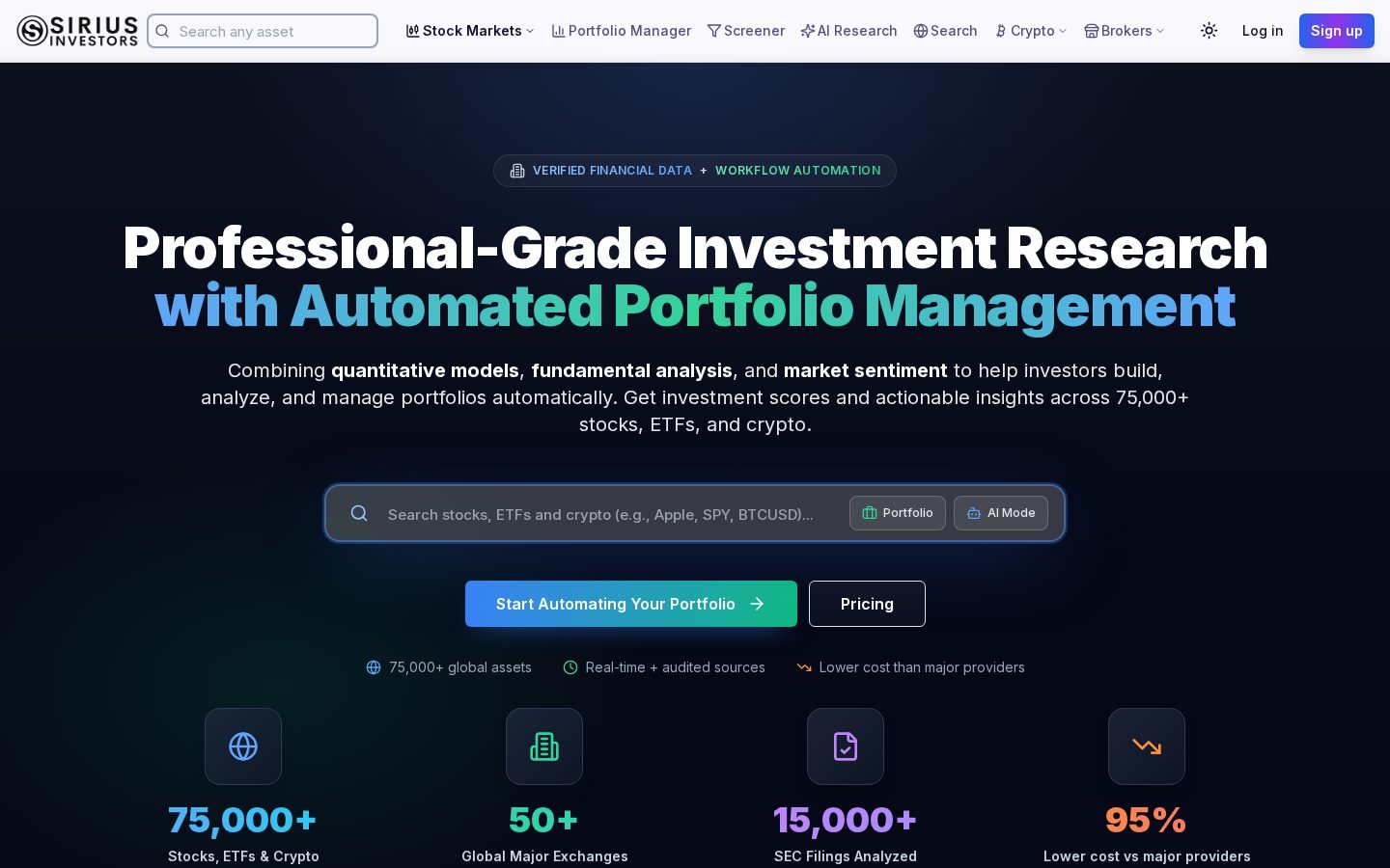 Sirius Investors Homepage