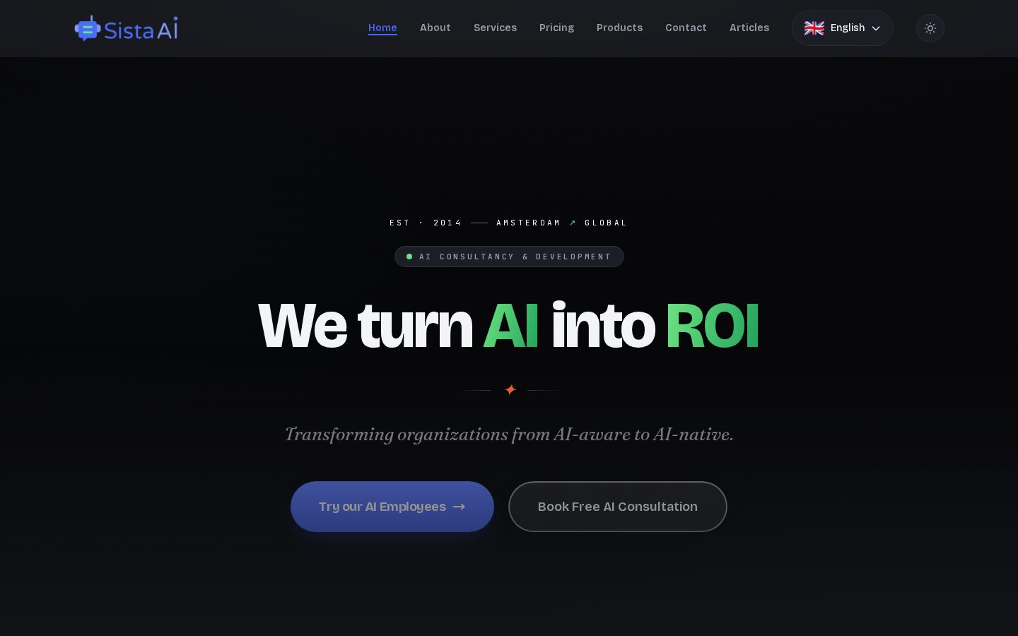 Sista AI Homepage