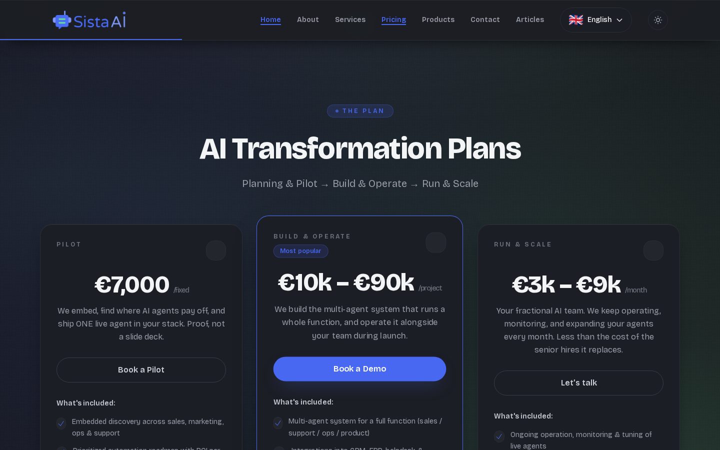 Sista AI Pricing