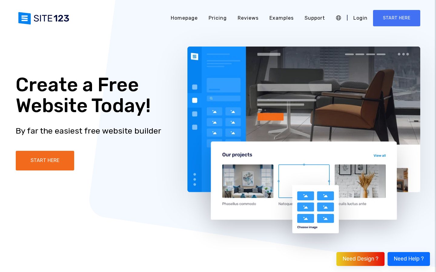 Site123 Homepage
