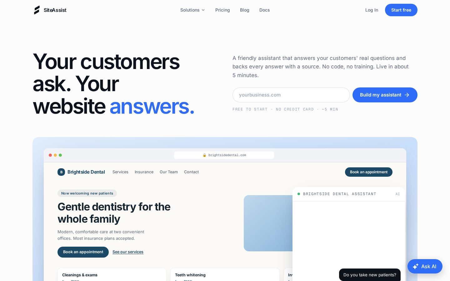 SiteAssist Homepage