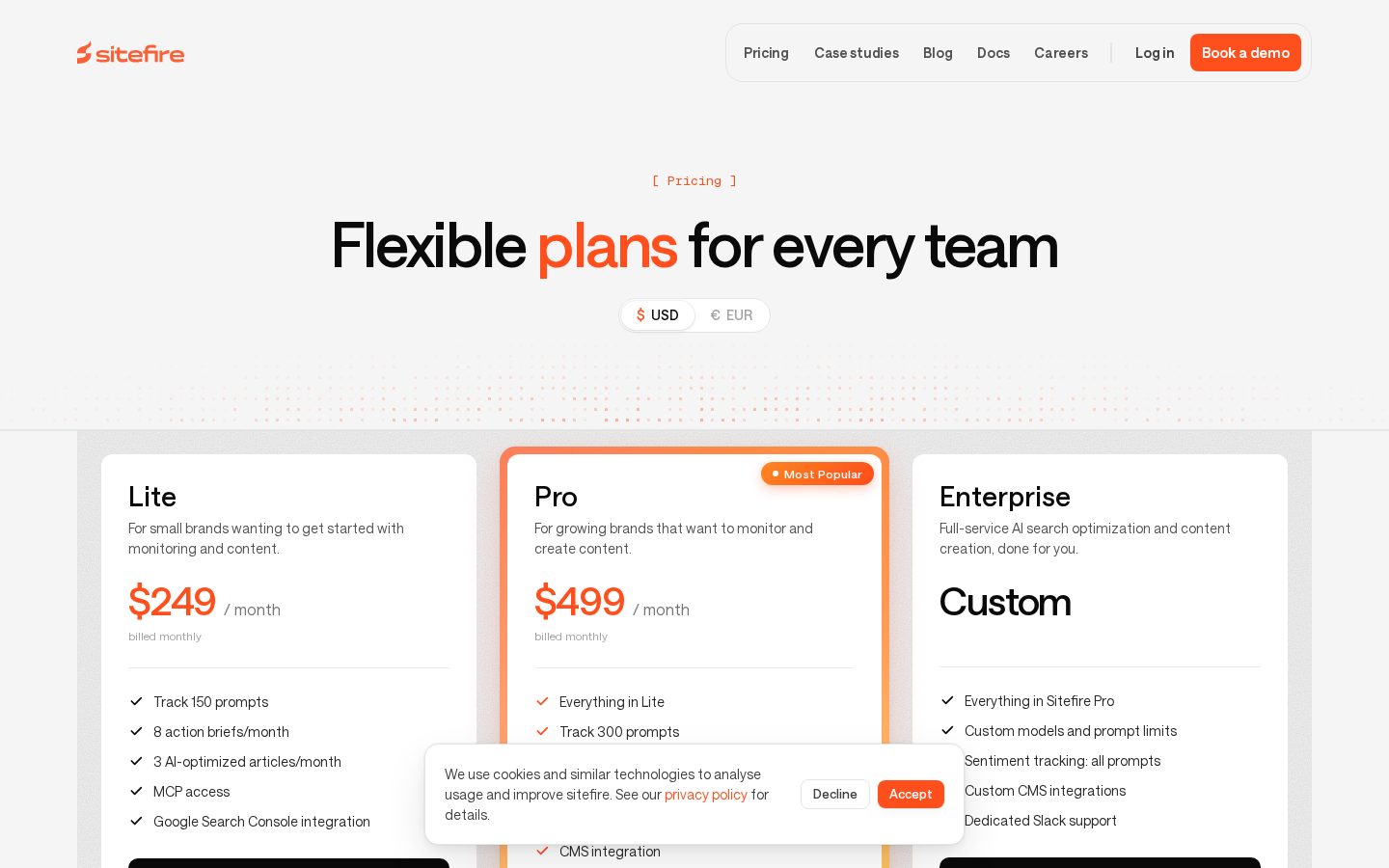 sitefire.ai Pricing
