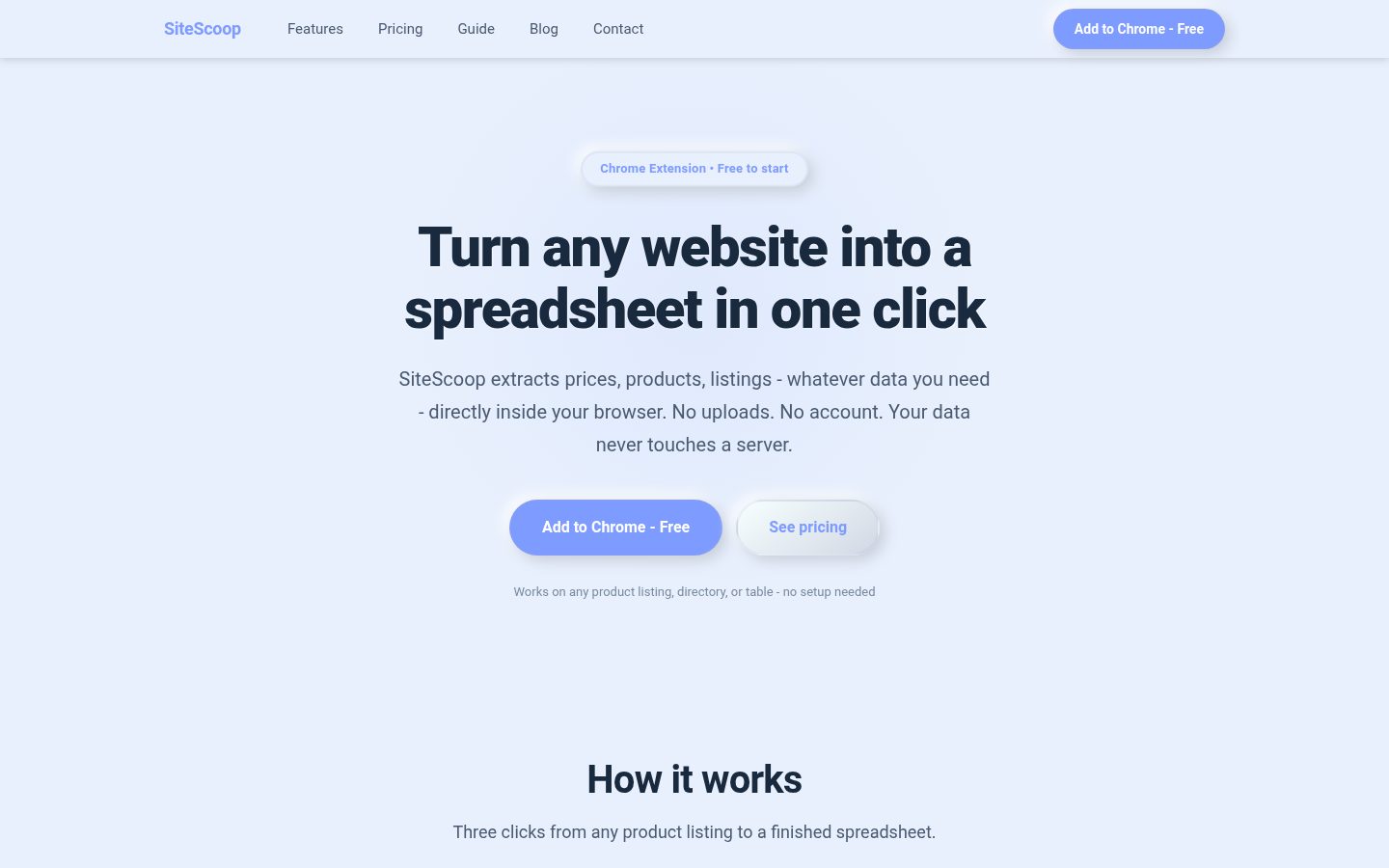 SiteScoop Homepage