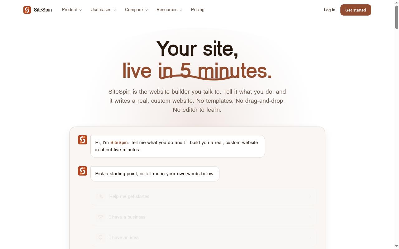 SiteSpin Homepage