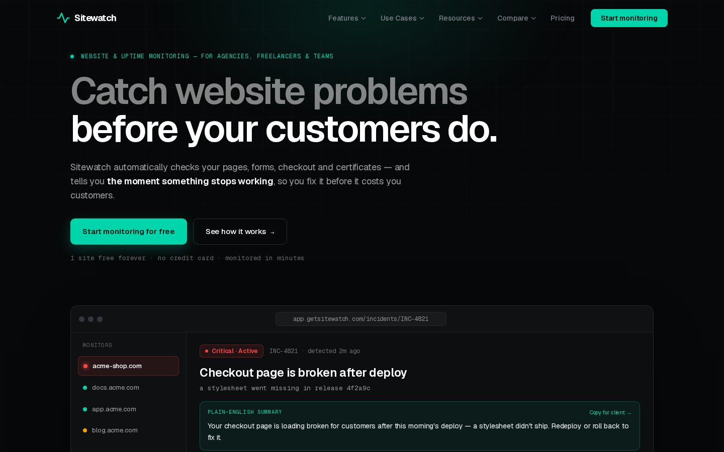 Sitewatch Homepage