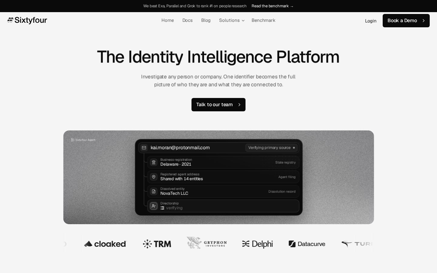 sixtyfour.ai Homepage