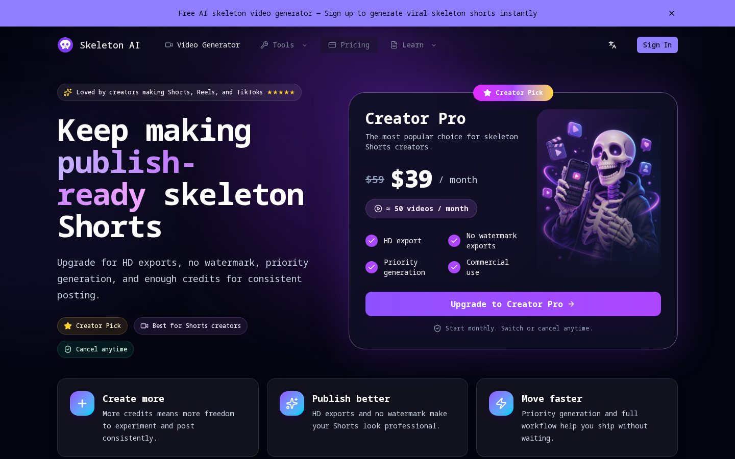 Skeleton AI Pricing