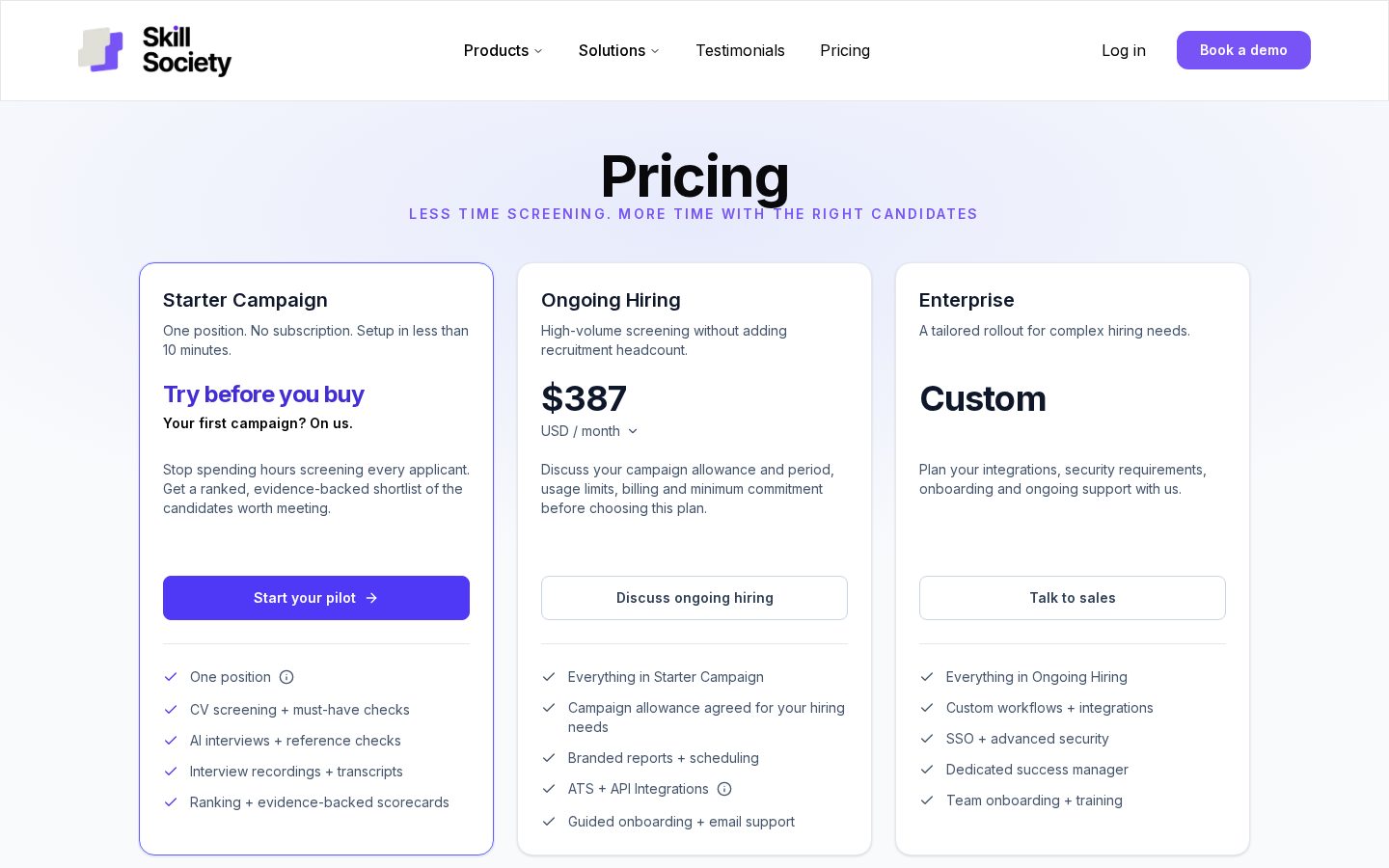 Skill Society Pricing