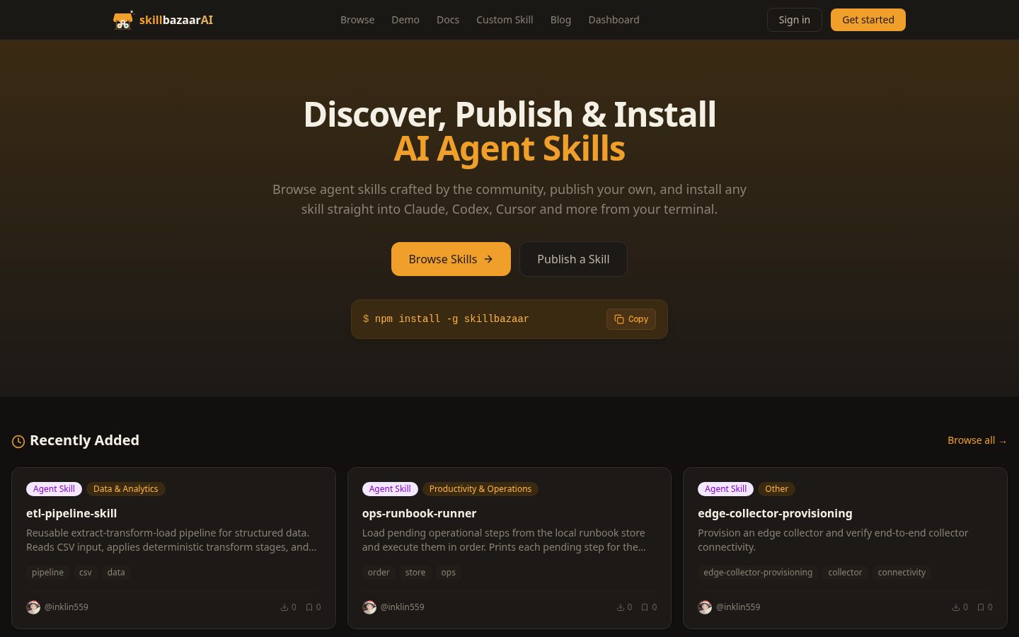 SkillBazaarAI Homepage