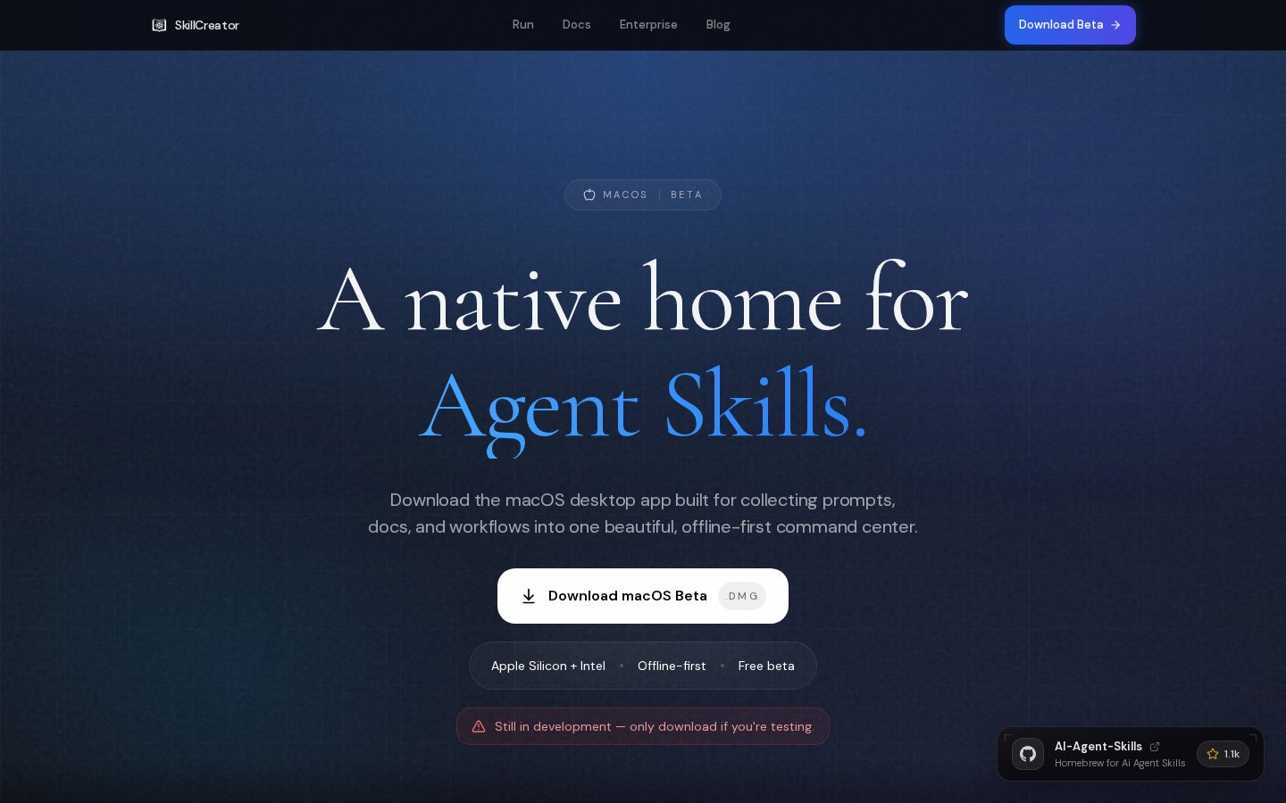 SkillCreator Homepage