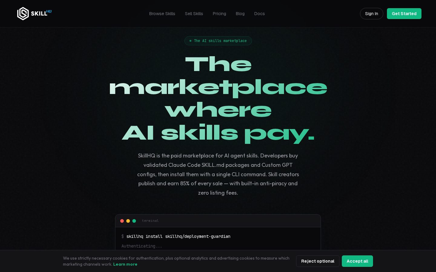 SkillHQ Homepage