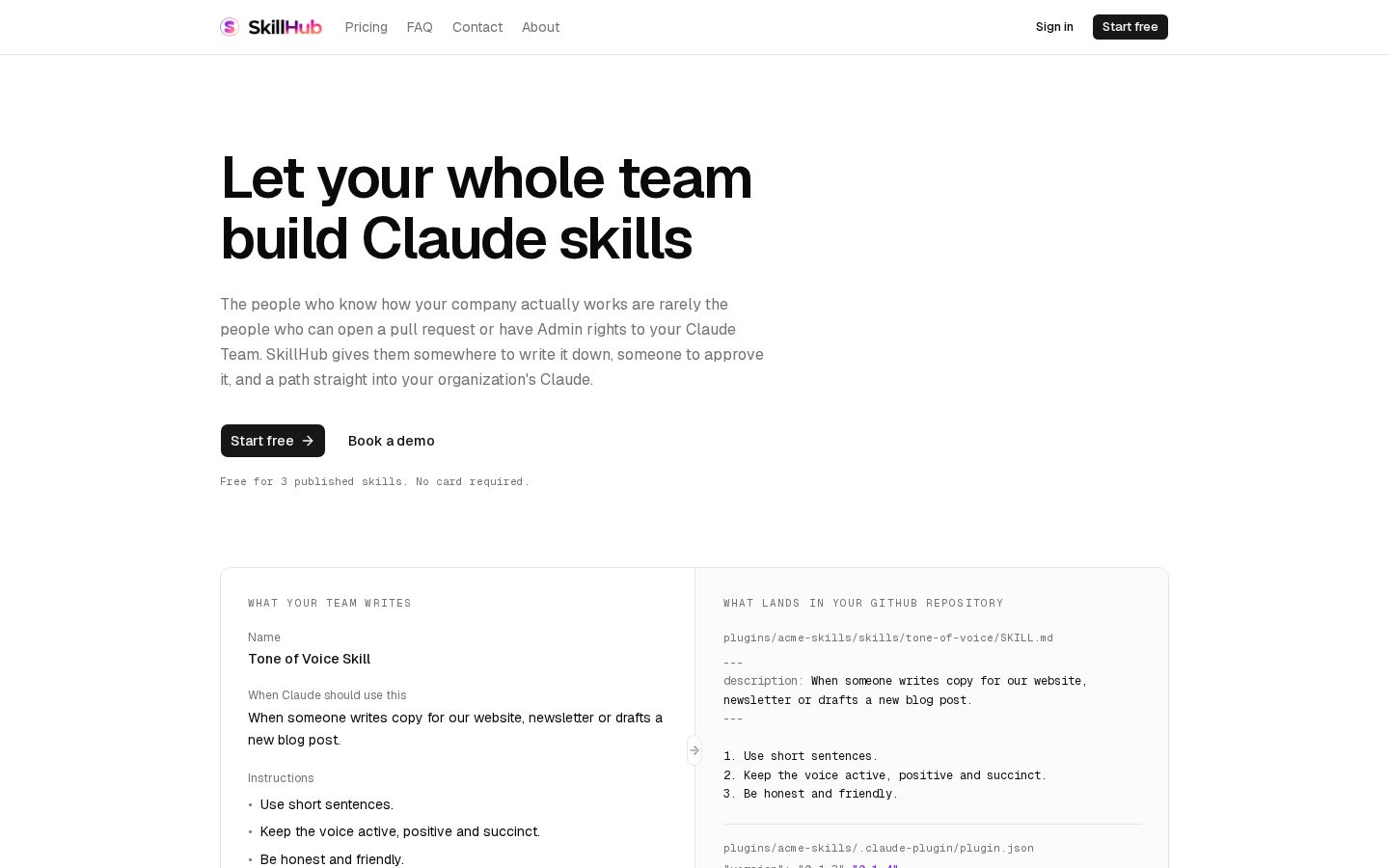 SkillHub Homepage