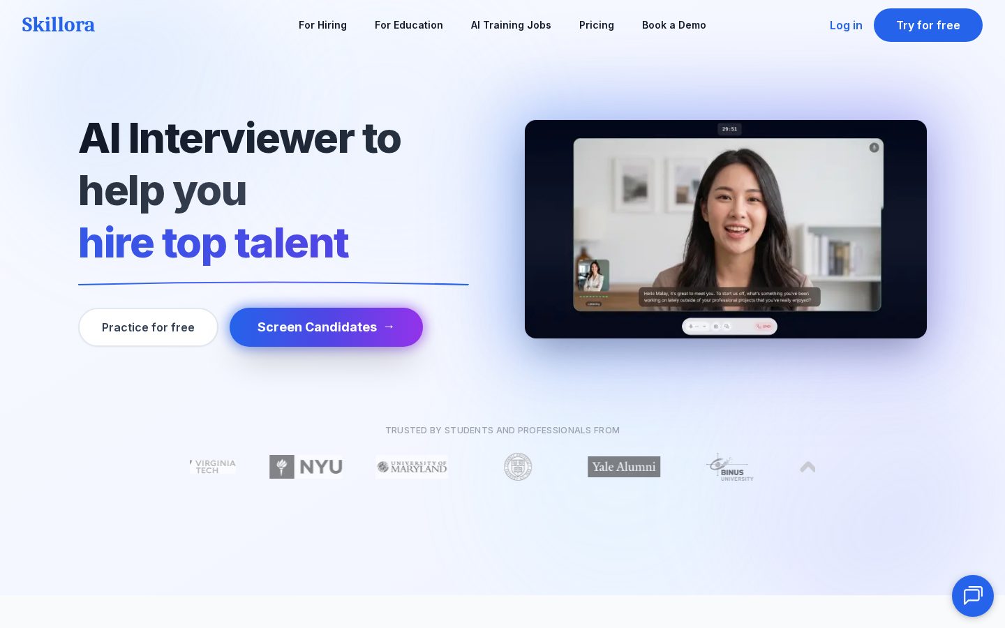 Skillora AI Homepage