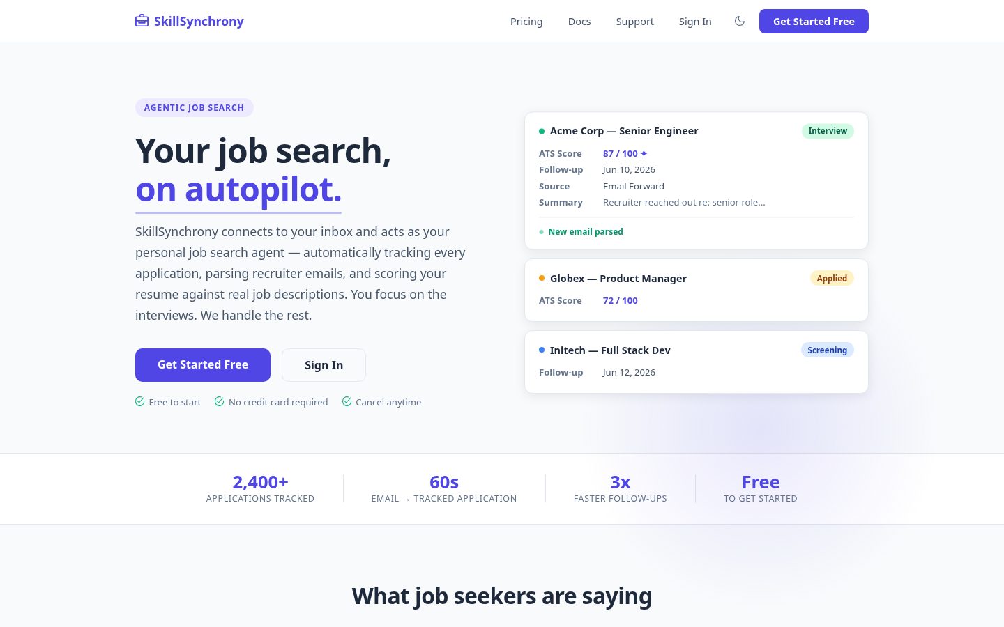 SkillSynchrony Homepage
