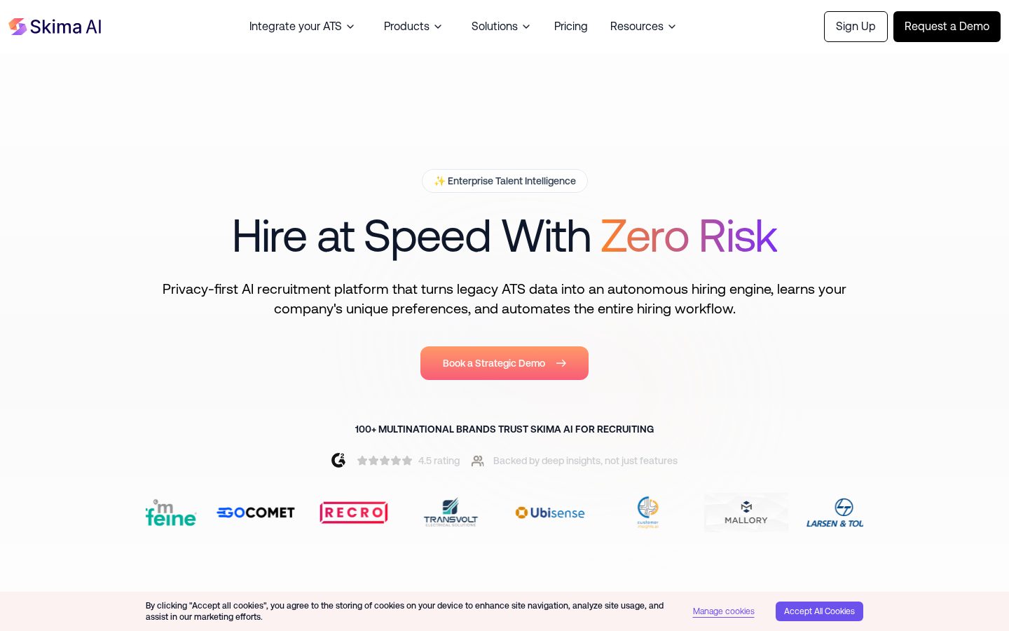 Skima AI Homepage