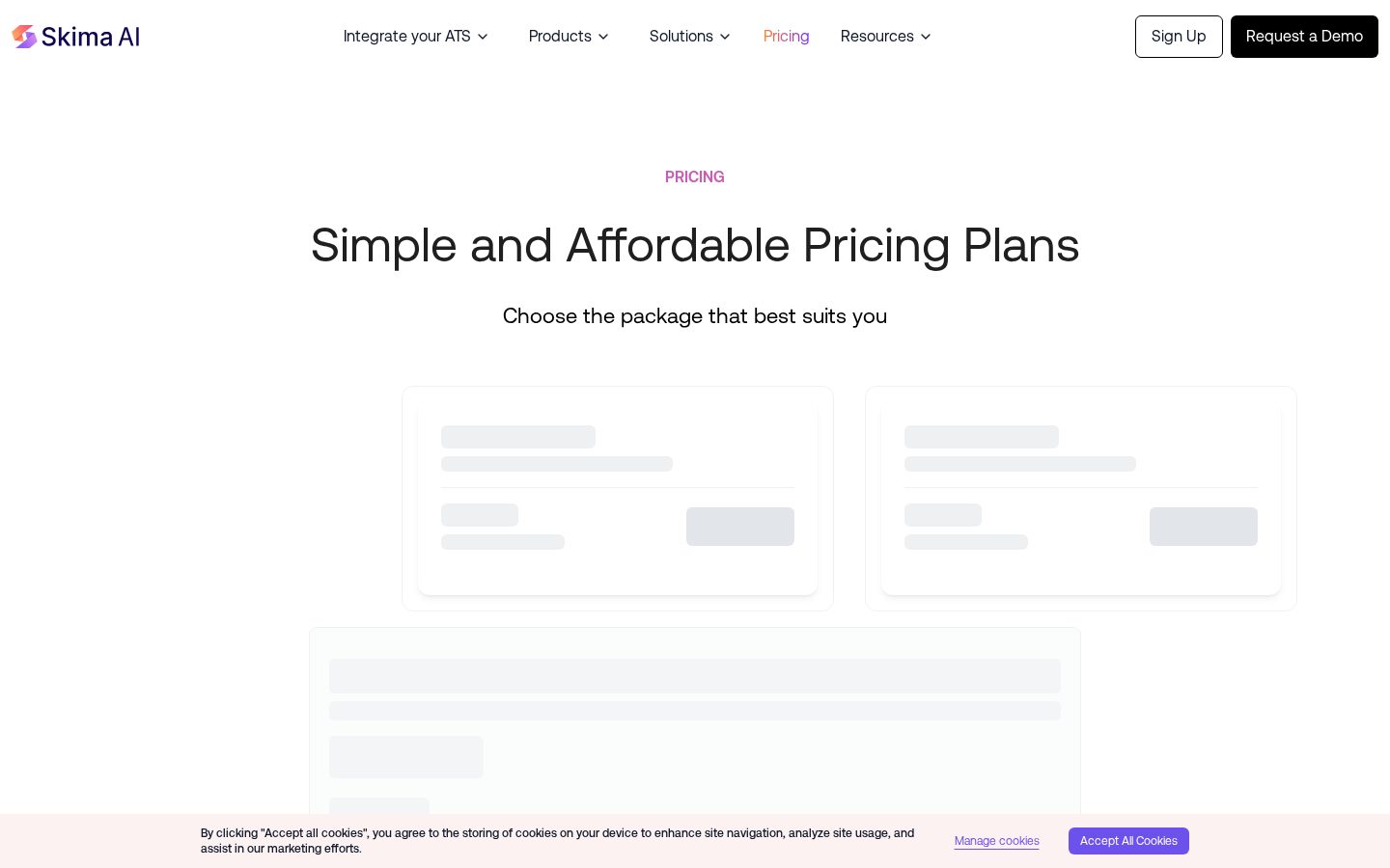 Skima AI Pricing